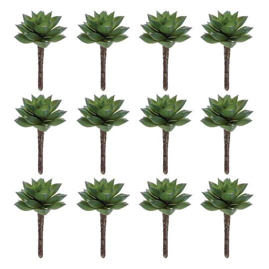 Michaels, 4.25" Green Succulent Plant Picks, 12ct. – Category: Greenery Stems